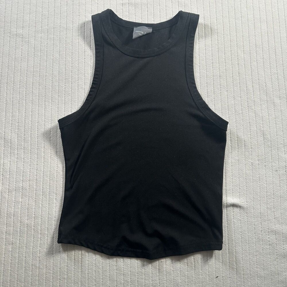 Olivia Rae New York Womens Small Black Sleeveless Tank Top High Neck Stretch
